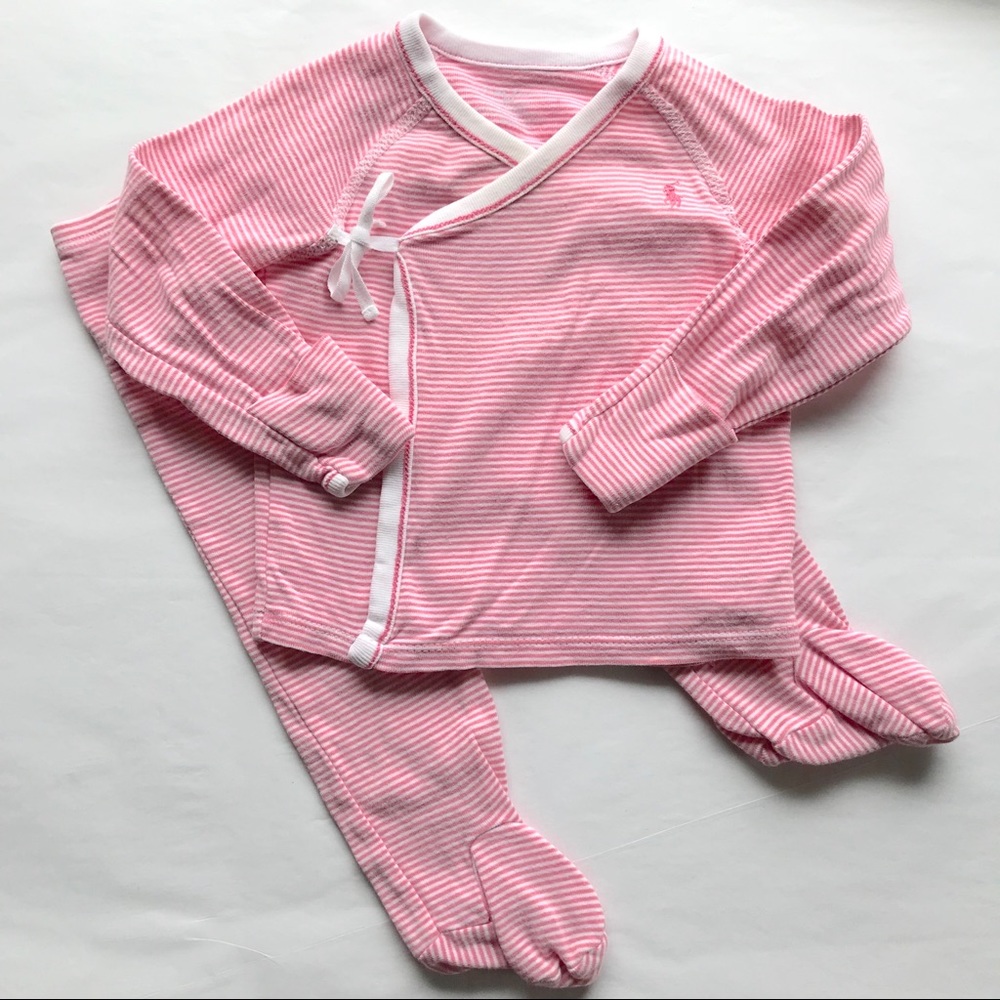 GUC Ralph Lauren 9m Kimono top & footie leggings